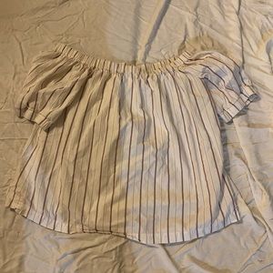 Striped off the shoulder shirt